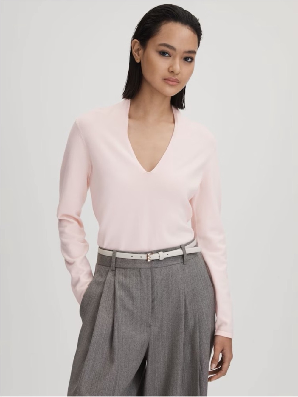 REISS Lina Sweater Top Petal Pink Size XS
